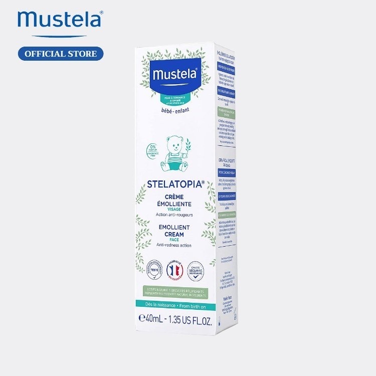 Kem Dưỡng Ẩm Mustela Cho Mặt, Da Chàm Thể Tạng (Viêm Da Cơ Địa) Mustela Stelatopia Emollient Face Cream 40ml