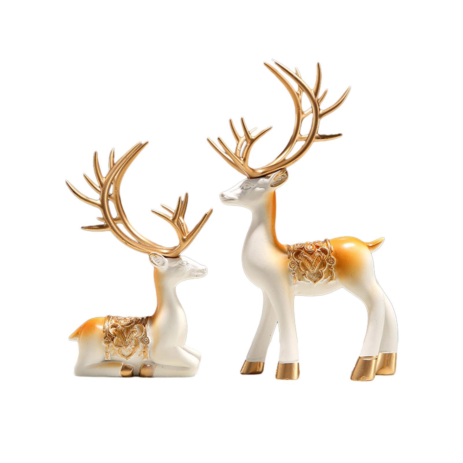 Reindeer Resin Sculpture Reindeer Figurines for Living Room Office
