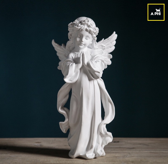 Tượng mô hình thiên thần cánh chim trang trí để bàn nội thất