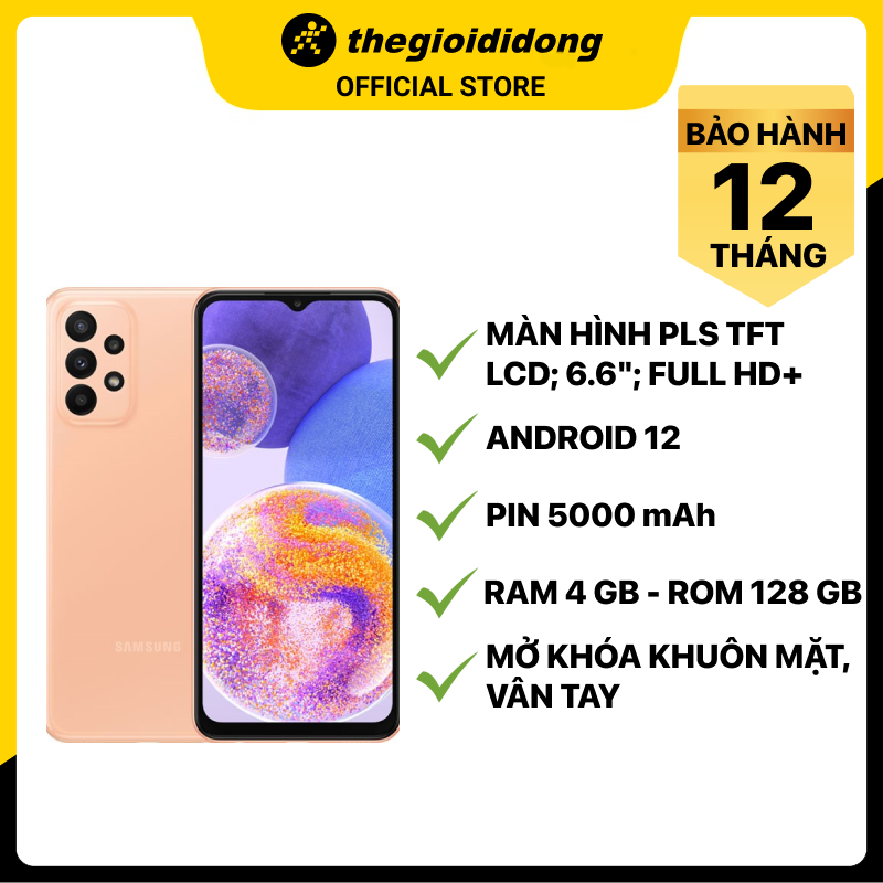 Điện thoại Samsung Galaxy A23 (4 GB/128 GB) - Hàng chính hãng