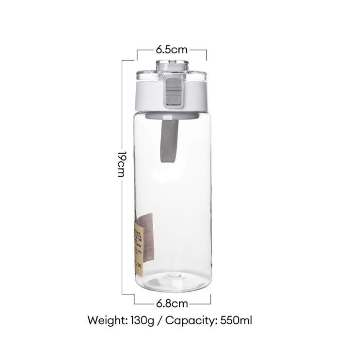 Bình Nước M UJI 350ml 550ml 800 ml Trong Suốt Sang Trọng Nắp Bật, Có Dây Xách Tiện Lợi Đi Học Đi Làm