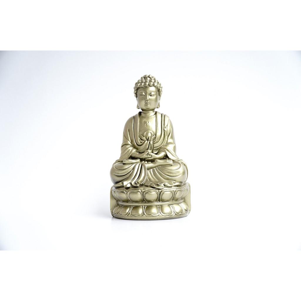 Tượng Phật A Di Đà ngồi xi mạ đồng - Cao 15cm