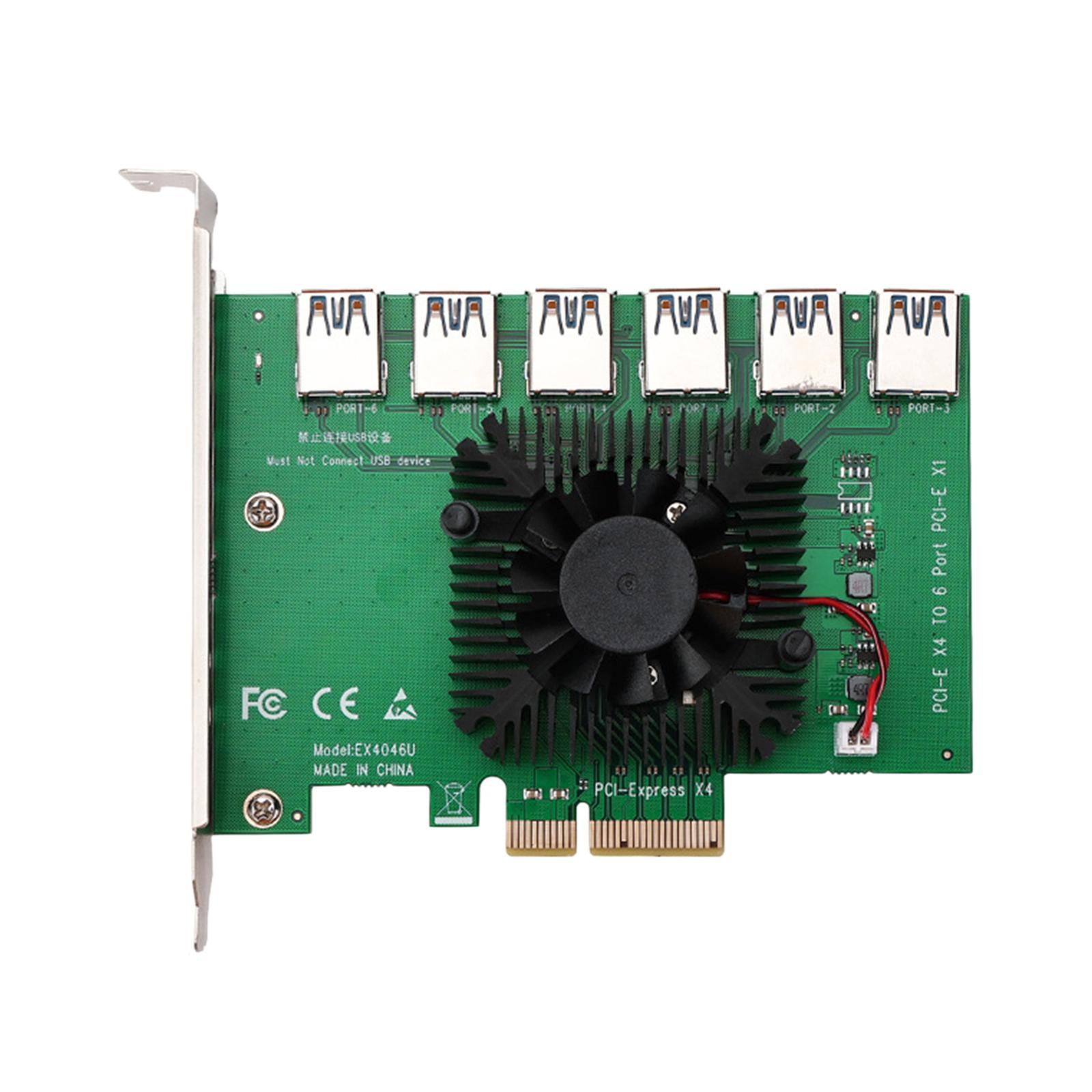 1 to 6  Expansion Card  x4/x8/x16 Converter 6 Port for