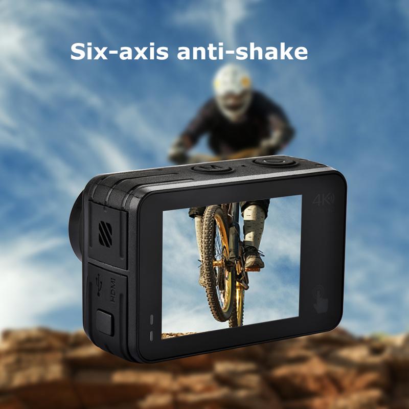 Camera hành động 4K/60fps 16MP LCD EIS màn hình kép WiFi Webcam Mũ bảo hiểm thể thao Cam Go Sport
