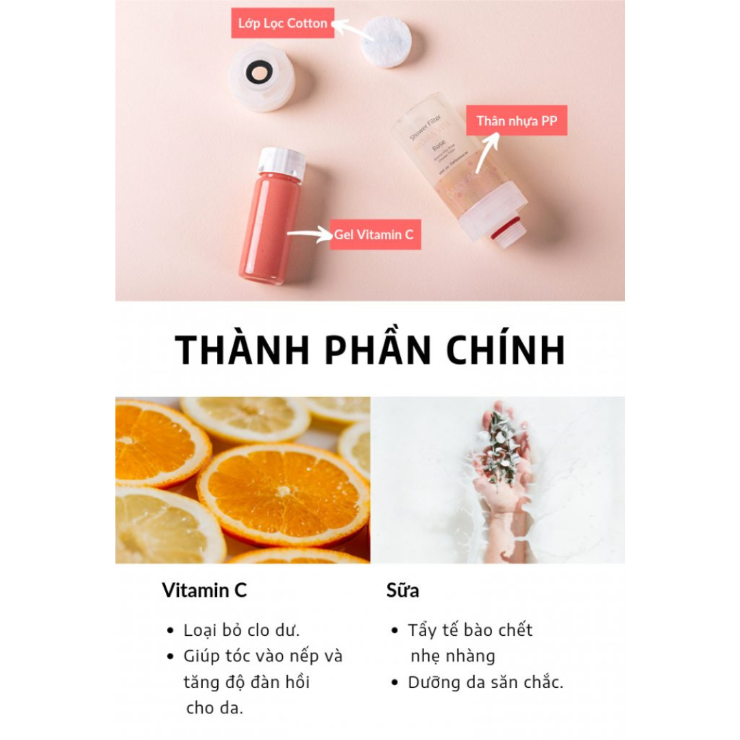 Lõi Lọc Nước Vòi Hoa Sen Vitamin C Daily Aqua - Hương Hoa Hồng