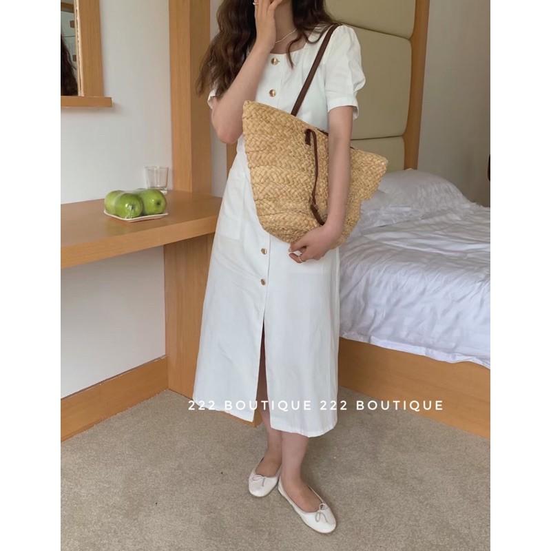 Váy March ôm nhẹ cúc dọc