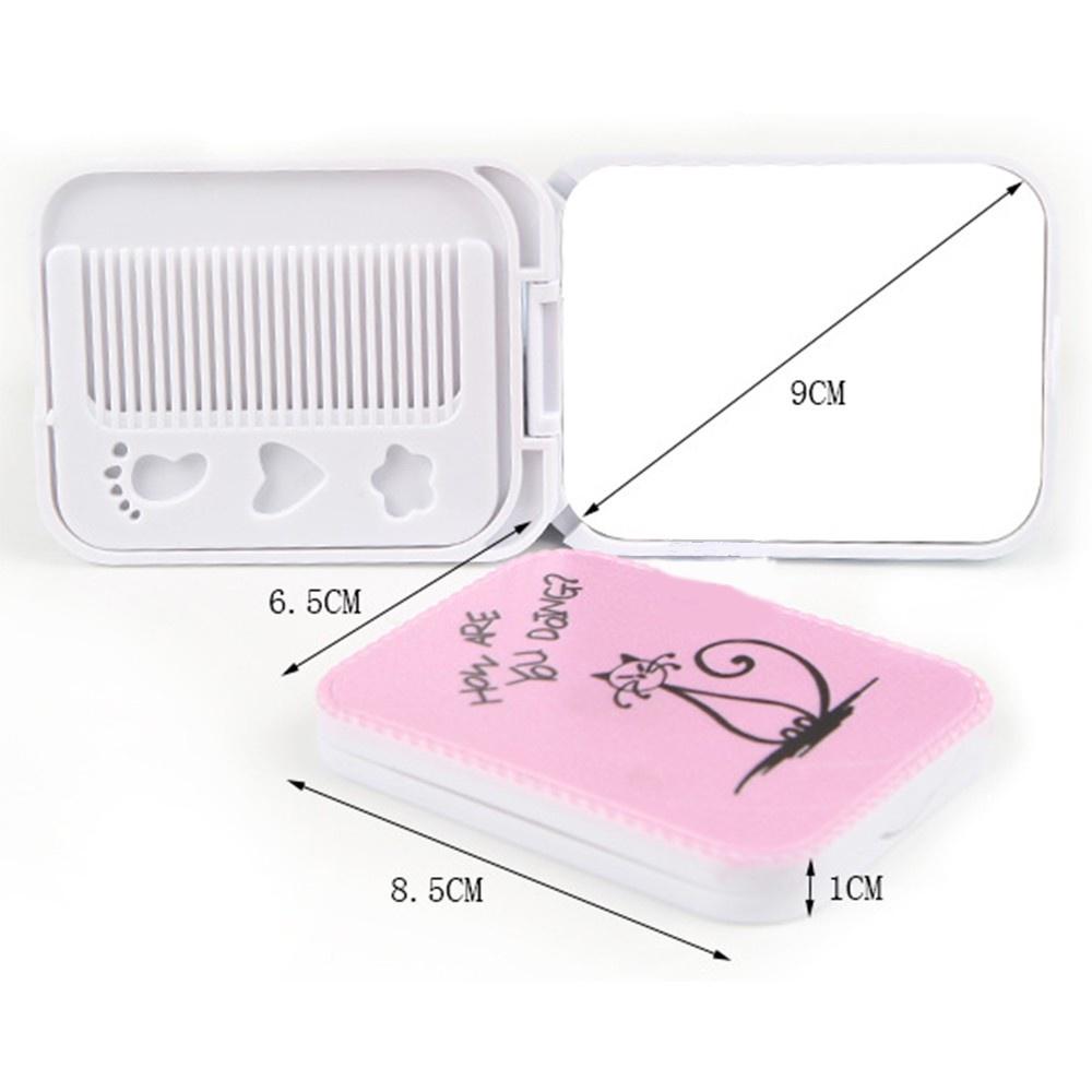 Bộ Gương Lược Chữ Nhật Pastel Cầm Tay Mini Bỏ Túi - Gương Trang Điểm Siêu Đáng yêu Duashop