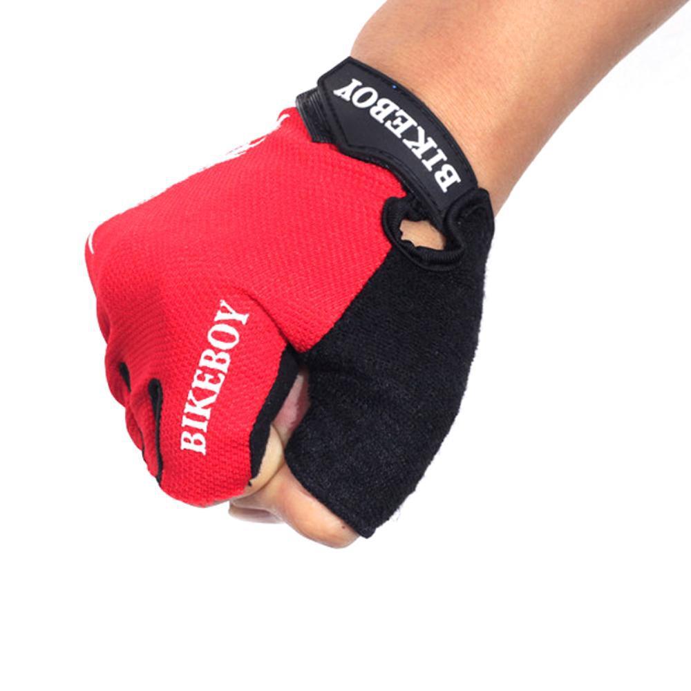 Half Finger Găng tay phòng tập thể dục thể hình phụ nữ chống trượt nam Half Fing Color: Red Size: L