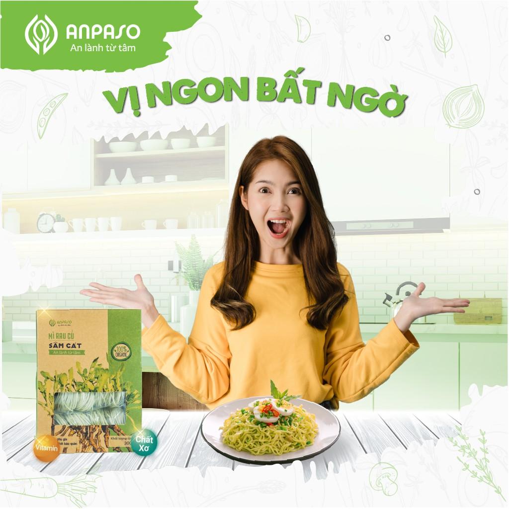 Combo 2 gói mì vị cải bó xôi và sâm cát Organic Anpaso 300g/gói