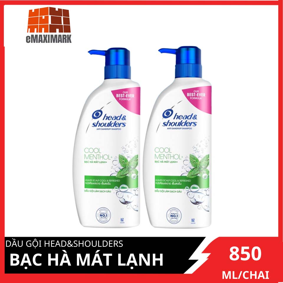 COMBO 2 Chai dầu gội Head&amp;Shoulders Bạc hà 850ml