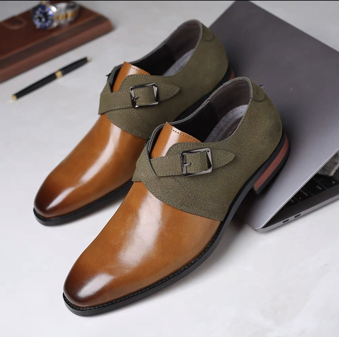 Giày Tây Nam Da Mềm, Đế Gỗ Cao Cấp - Special Monkstrap Phong Cách Lịch Lãm, Thanh Lịch - BRC112201