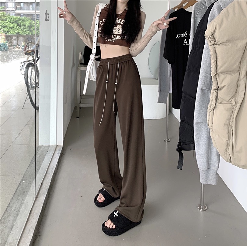 QUẦN NHUNG SUÔNG ỐNG RỘNG LƯNG THUN