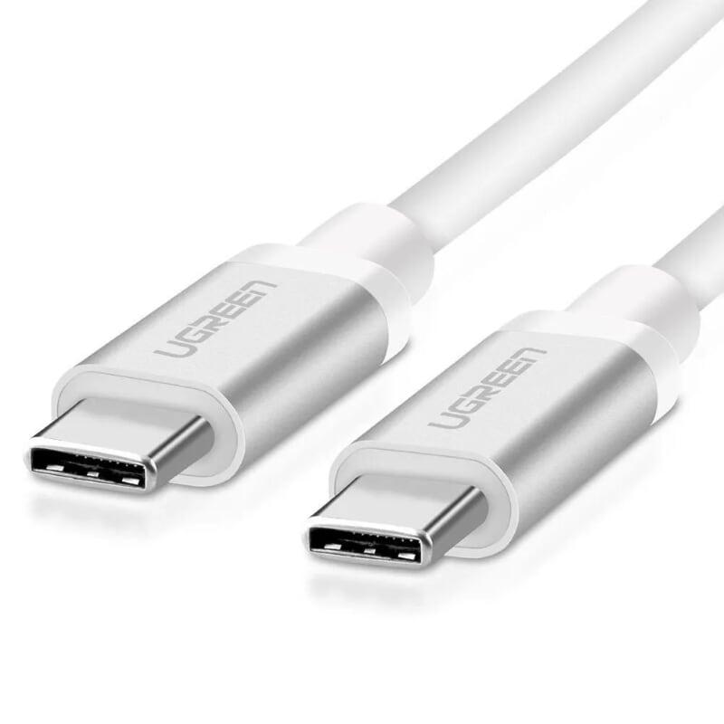 Ugreen UG10678US161TK 1M màu Trắng Dây USB Type-C truyền dữ liệu và sạc mạ Nikel đầu nhôm - HÀNG CHÍNH HÃNG