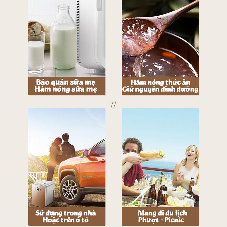 Tủ nóng lạnh 2 chế độ ST-12L bảo quản thực phẩm mỹ phẩm thuốc men có màn hình nhiệt độ cho gia đình và ô tô
