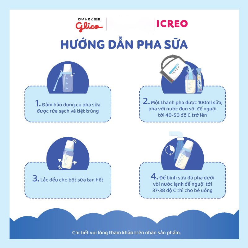 Sữa Bột Glico Icreo Grow-Up 136g/Hộp Cho Bé 1-3 tuổi