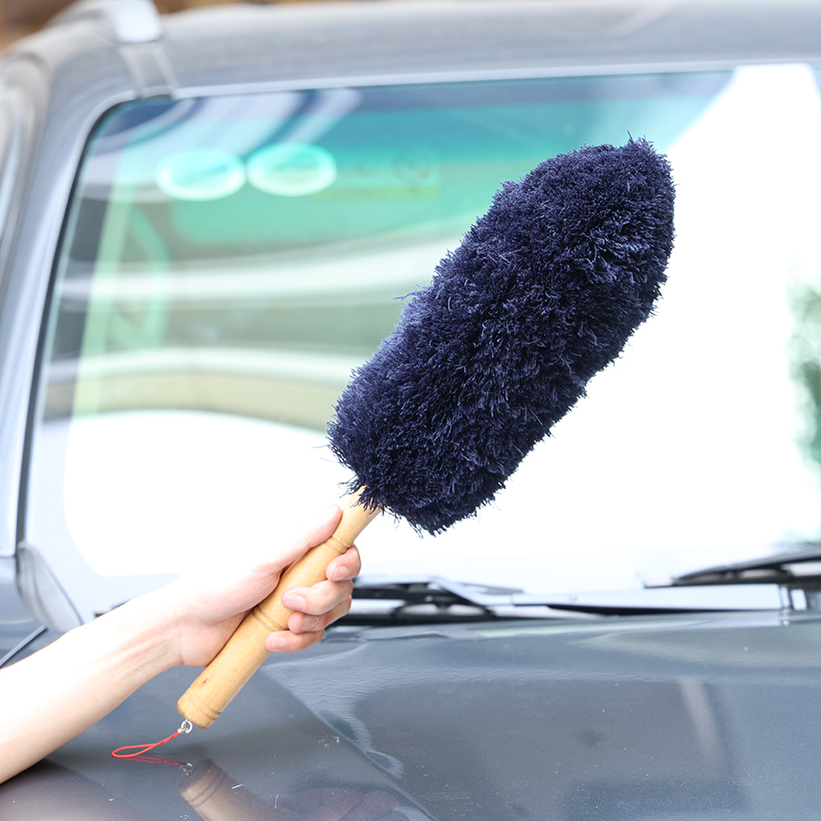 Chổi Quét Bụi Cán Gỗ Ngắn Màu Lam CIND