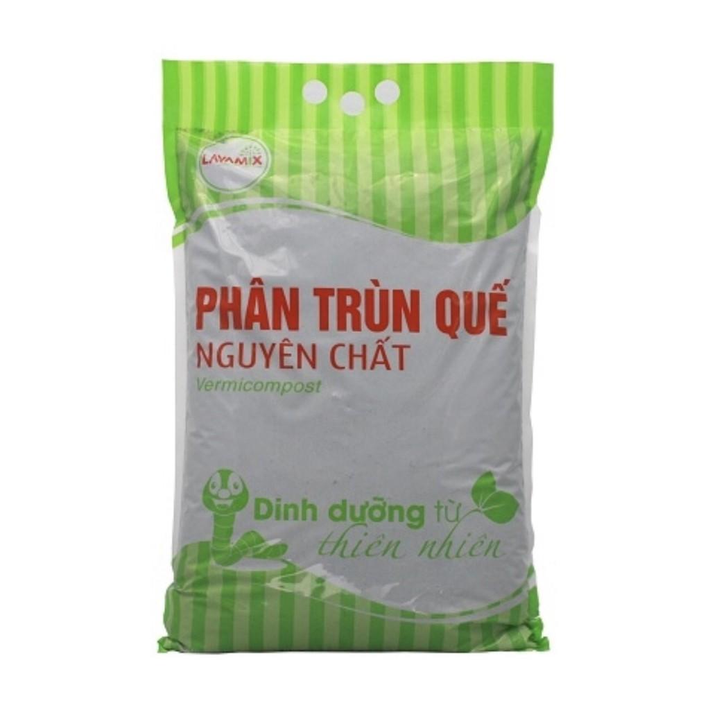 Phân Bón Trùn Quế Nguyên Chất Lavamix 2Kg Phân Hữu Cơ Bón Rau và Cây Cảnh, Trộn Giá Thể Trồng Cây