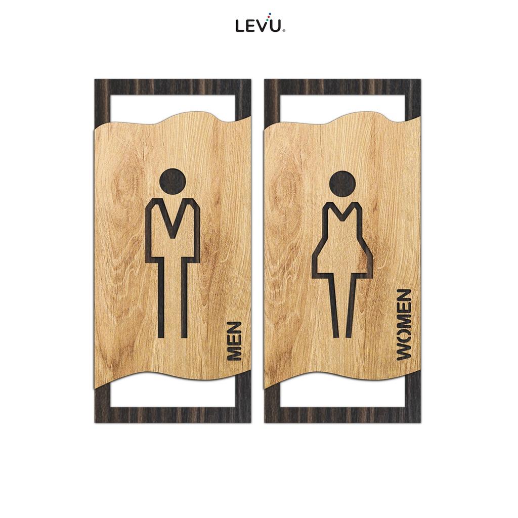 Bảng Toilet Gỗ Decor Vintage (Men – Women) cao cấp LEVU TL24