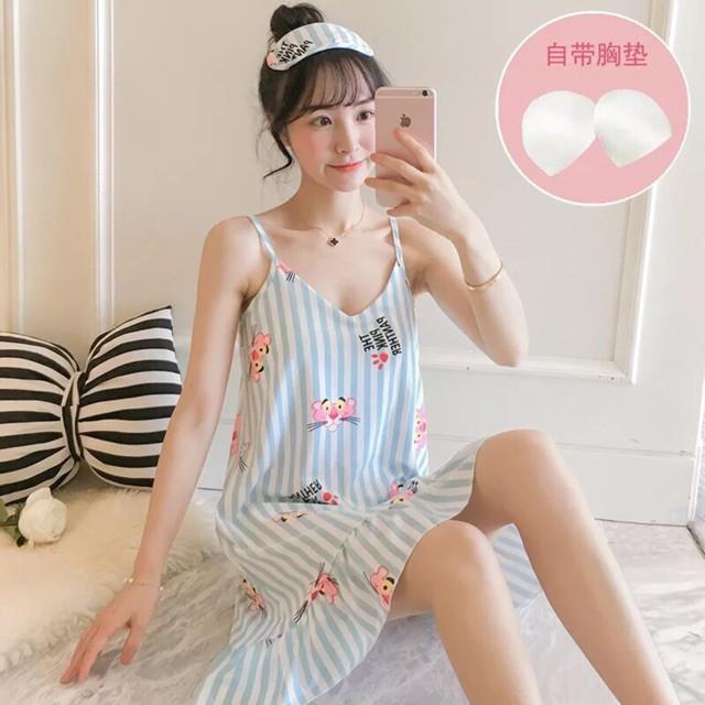 Váy Ngủ 2 Dây Kute Kèm Bịt Mắt Ubán xong