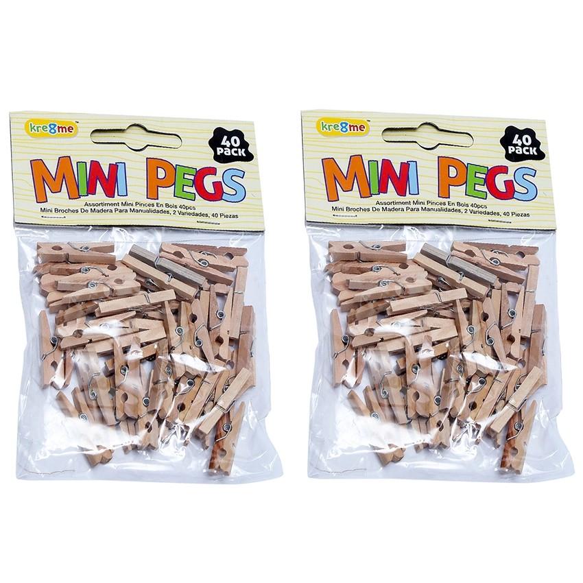 Bộ 2 Túi Kẹp Gỗ Thủ Công Mini 3cm 80 Cái Uncle Bills QC2703