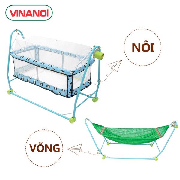 Nôi Võng Tự Động Cho Bé VINANOI NV2080 Dùng làm NÔI và VÕNG đưa tự động tiết kiệm chi phí dùng cho bé đến 5 tuổi