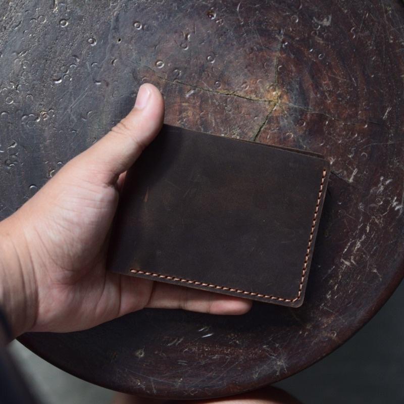 Ví ngang nam da bò ví da thuộc thảo mộc may thủ công của Junsleather