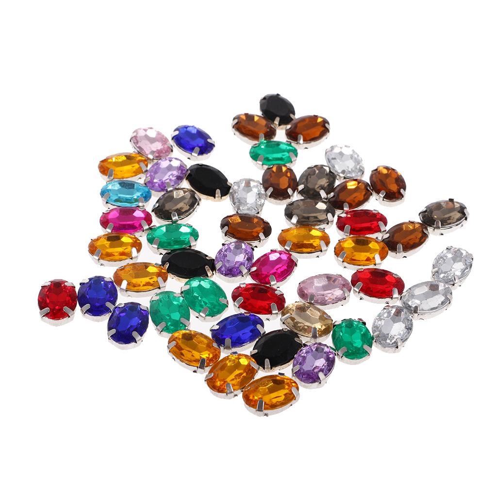 100 PCS 10*14 Mm Hình Bầu Dục Waterdrop Acrylic Ren Nút Phối Màu Cho Đồ Thủ Công