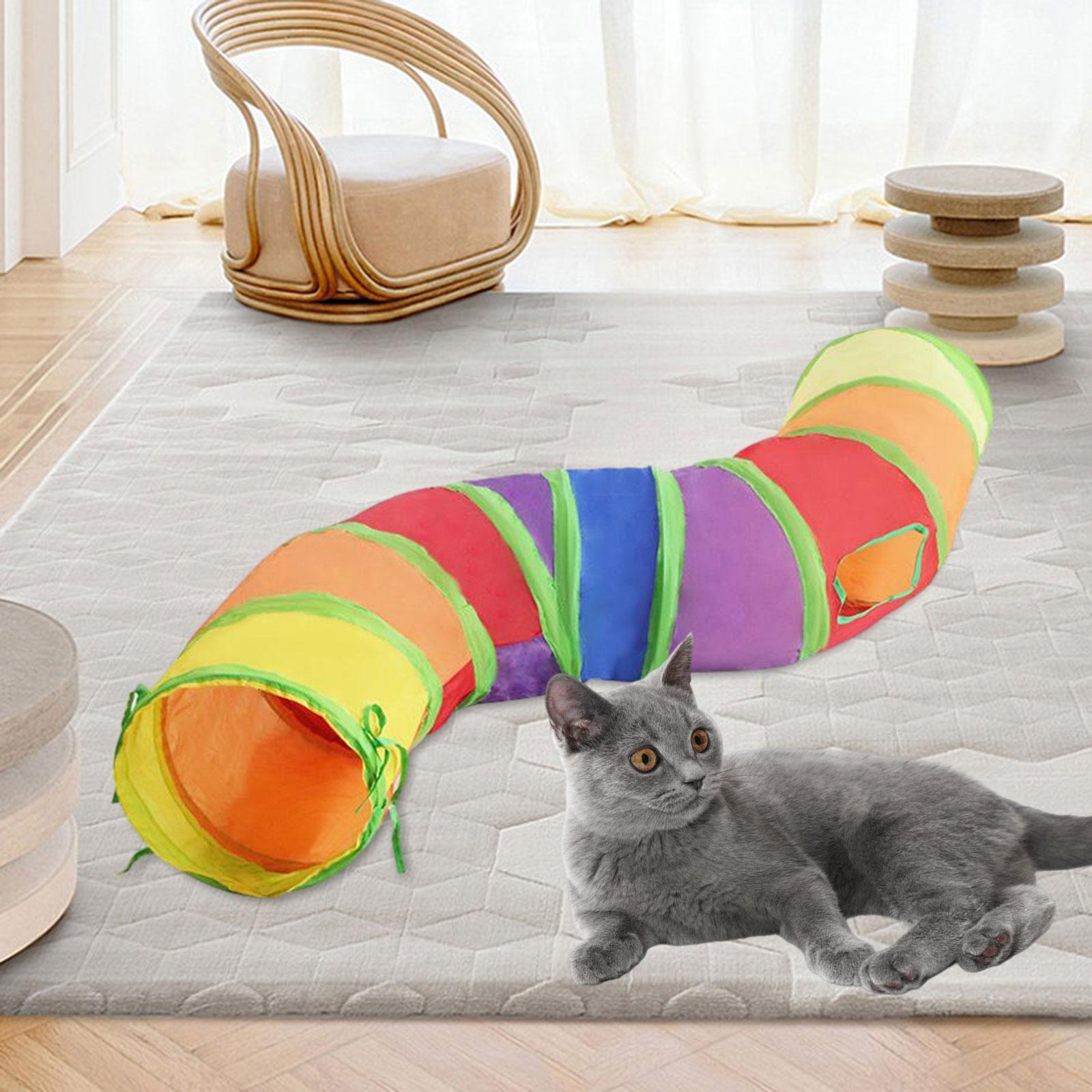 Collapsible Cat Tunnel Rabbit Tunnel Interactive Hiding Training S Shaped Cat Tube Cat Playing Tunnel for Bunnies Puppy Dogs