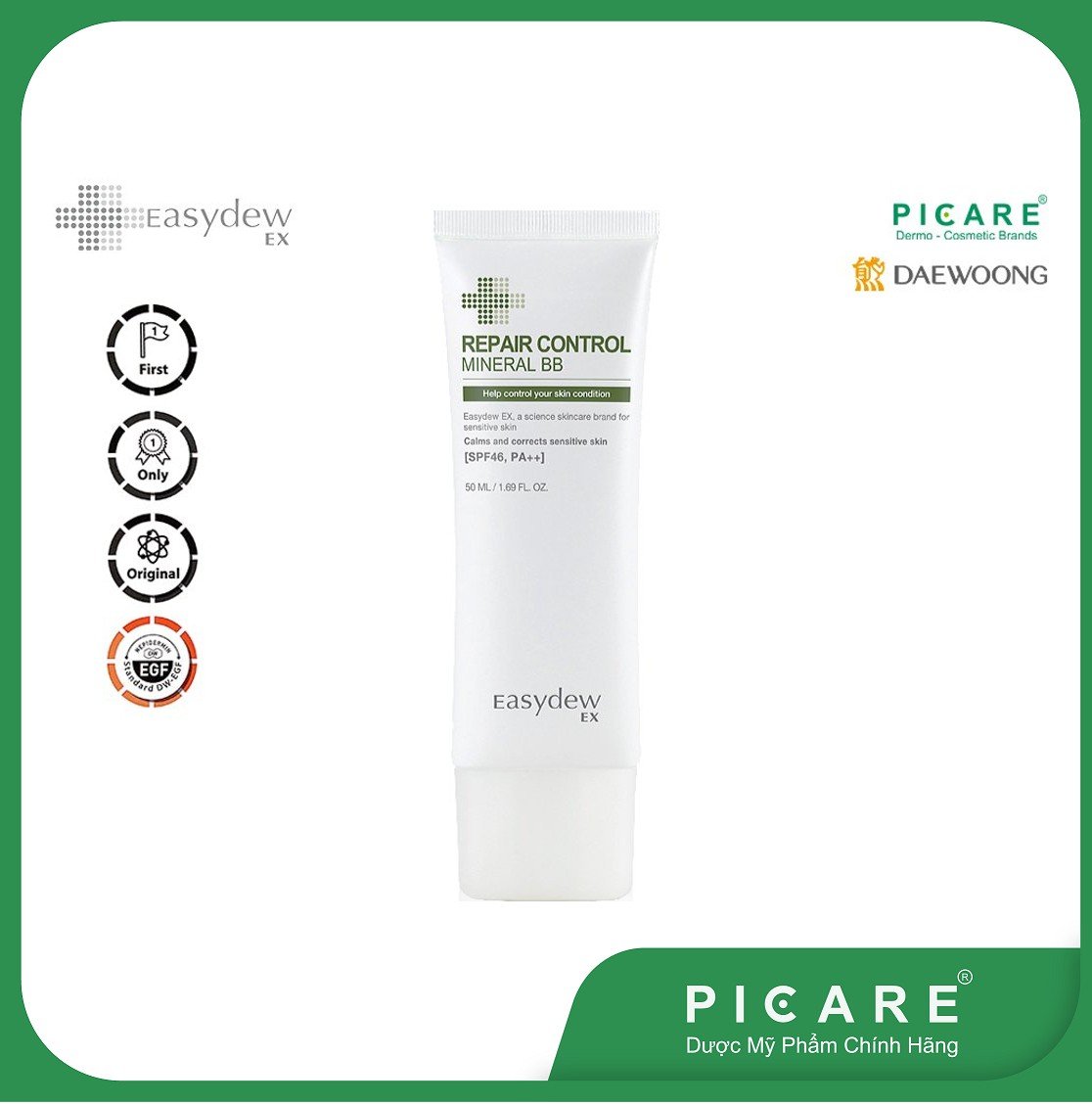 Kem Chống Nắng Trang Điểm Easydew Rx Phục Hồi Da Sau Tổn Thương Post Laser Mineral BB Cream SPF46 40ml