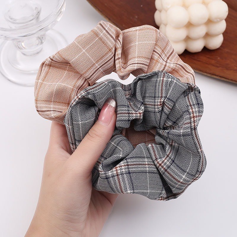 Dây cột tóc in họa tiết caro thời trang Hàn Quốc dễ thương cho nữ
