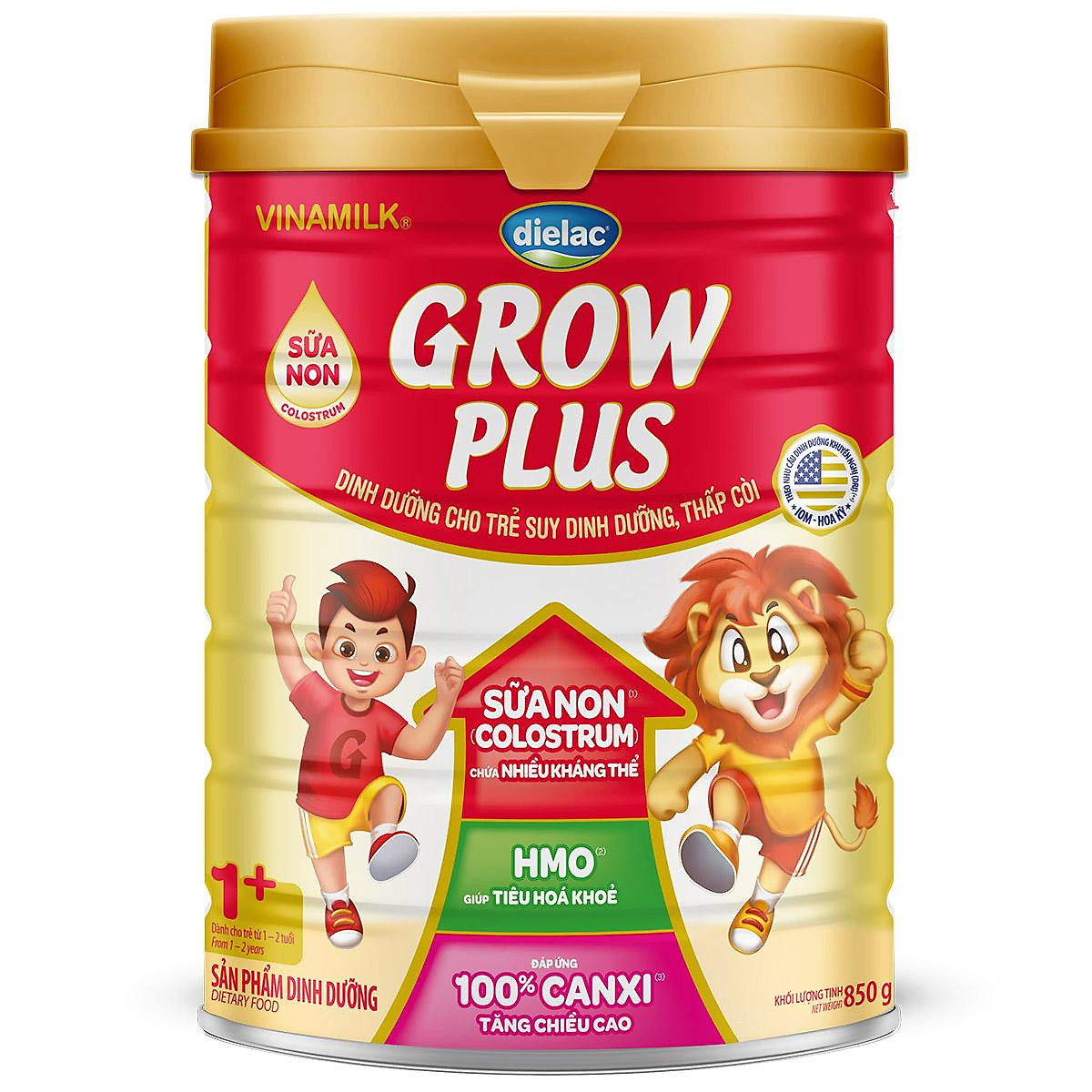 HỘP SỮA BỘT VINAMILK DIELAC GROW PLUS 1+ 900G