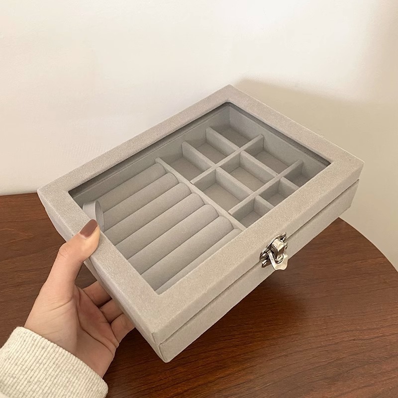 Phụ kiện thời trang - Hộp đựng trang sức to cao cấp kiểu mới có khóa sang trọng , chống bụi , chống oxy hóa bảo vệ trang sức bền và đẹp