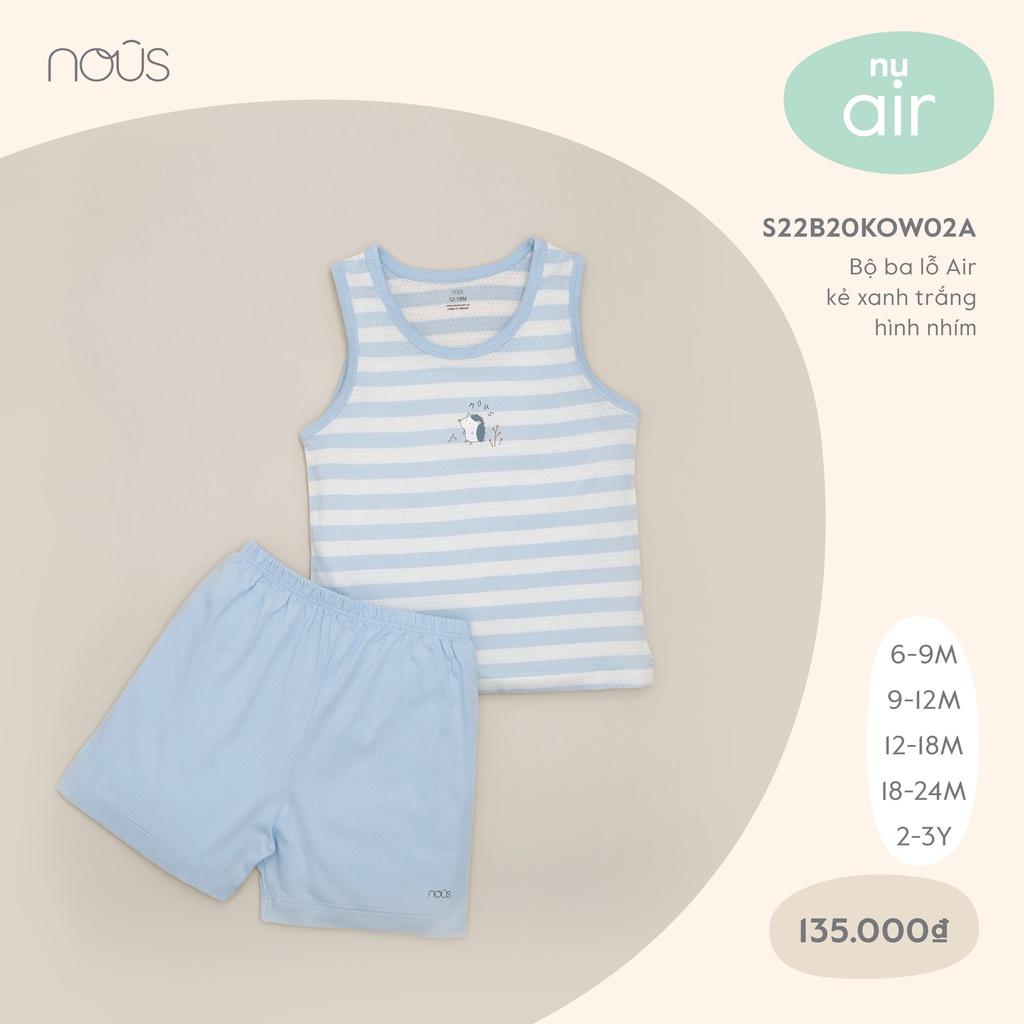 Bộ Quần Áo Ba Lỗ Kẻ Ngang Nous Màu Xanh Lá Chất Liệu Nu Air
