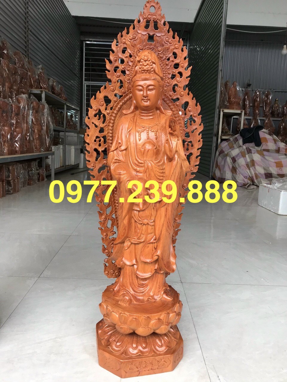Tượng tam thánh gỗ hương 50cm