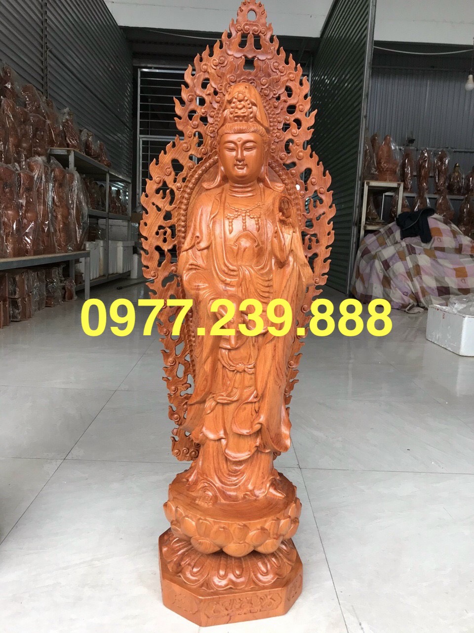 bộ tam thánh bằng gỗ hương 80cm