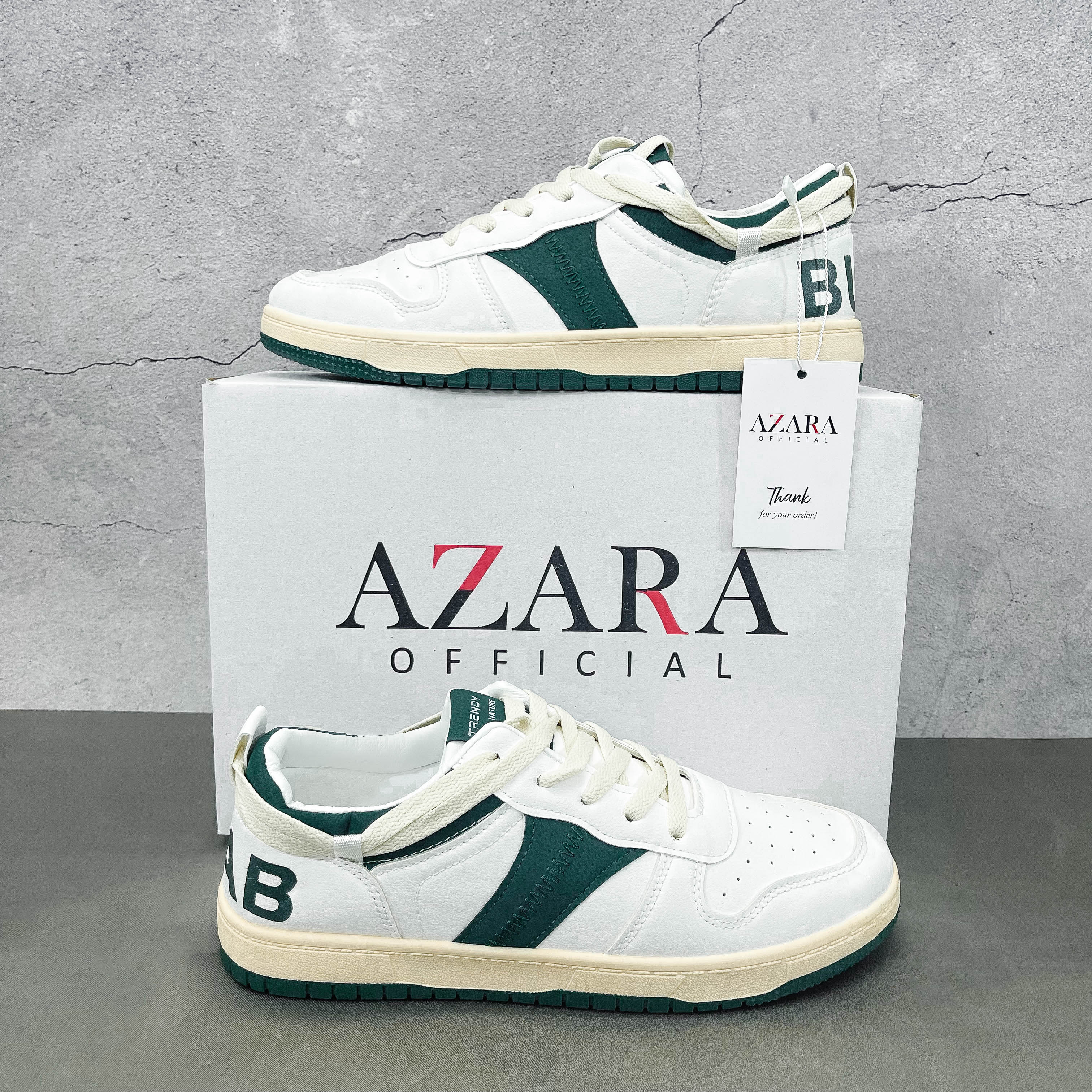 Giày Thể Thao Nam AZARA - Sneaker Màu Xanh Lá - Xanh Lam Mẫu Mới 2022, Kiểu Dáng Trẻ Trung, Năng Động - G5508