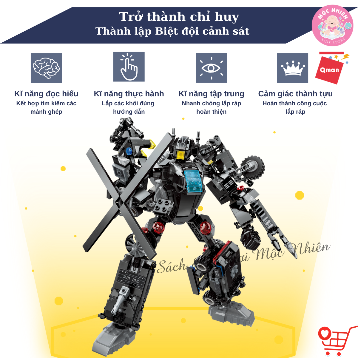 Đồ Chơi Lắp Ráp Xếp Hình Qman 41107 - Biệt Đội Cảnh Sát - Dành cho bé trai từ 6 tuổi
