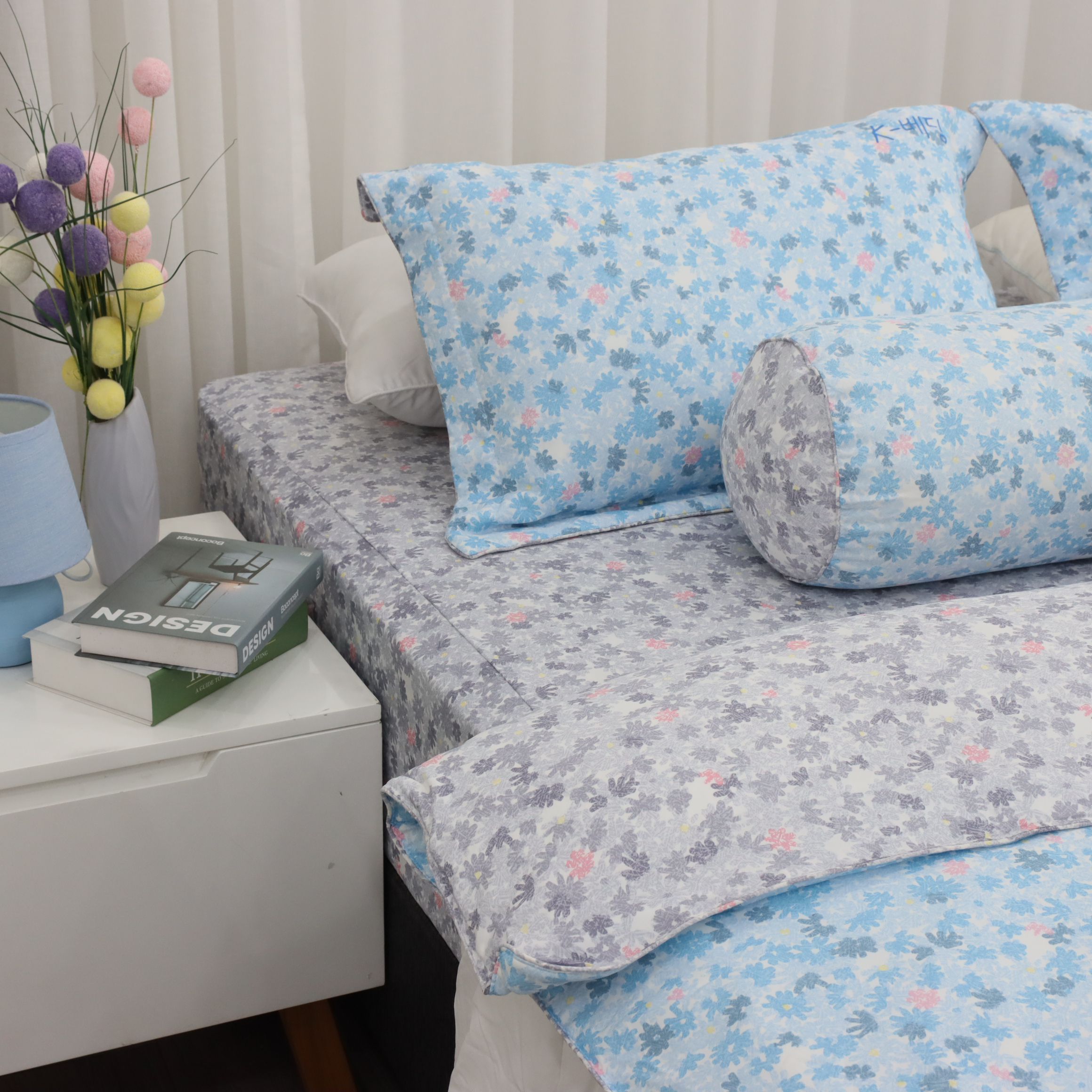 Vỏ Gối Nằm Chần Bông K-bedding By Everon Chất Vải Microtencel Hàn Quốc 45x65cm