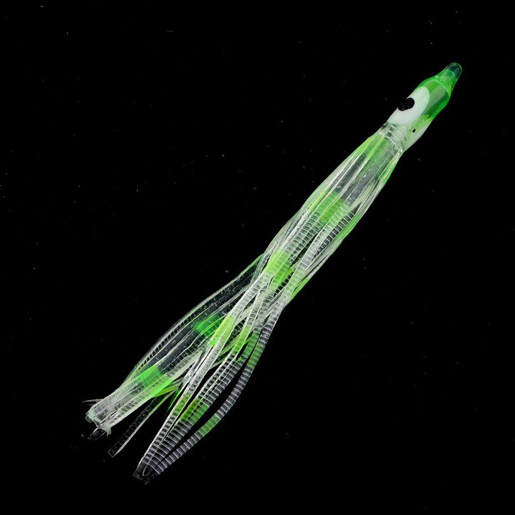 30pcs Artificial Squid Skirts Lures Saltwater Trolling Baits Green/Brown