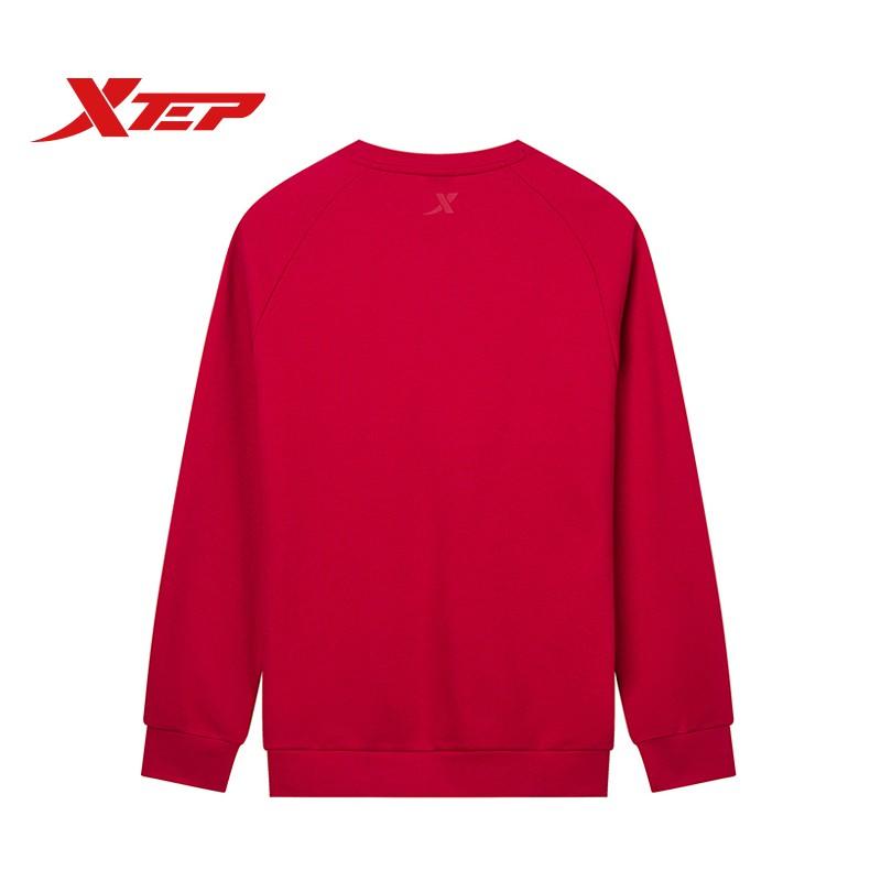 Áo nỉ mùa đông nam Xtep dài tay ấm áp, sweater màu đỏ đen năng động trẻ trung 981329920280