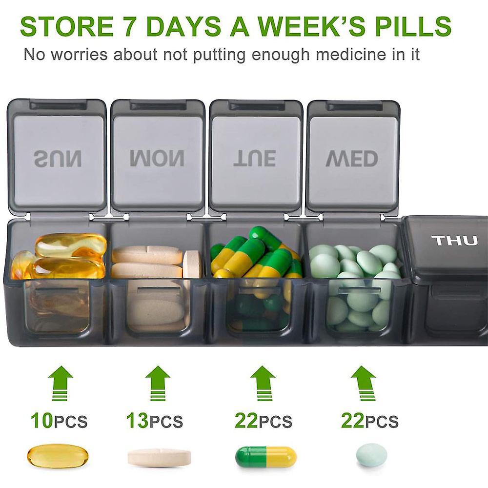 Tổ chức thuốc viên hàng tuần lớn, các hộp thuốc hàng ngày tương thích với thuốc/vitamin/dầu cá/chất bổ sung