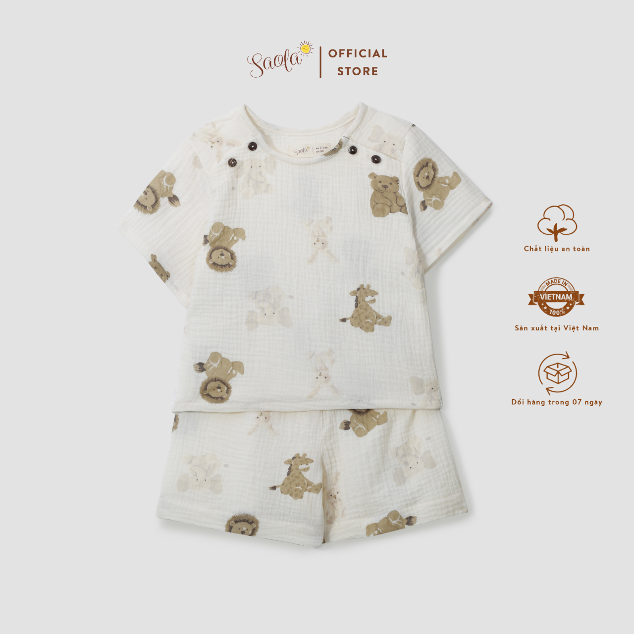 Bộ Áo Quần Cho Bé Trai/Gái Chất Liệu Muslin Thoáng Mát Mặc Hè-JETTIMO SET-SEM008-SAOLA KIDS CLOTHING