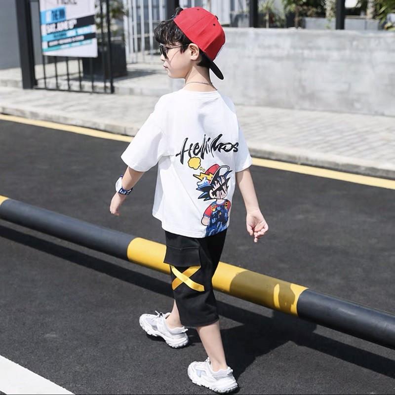 Bộ đồ bé trai Con Xinh cotton HIPHOP set quần áo trẻ em từ 5 đến 14 tuổi