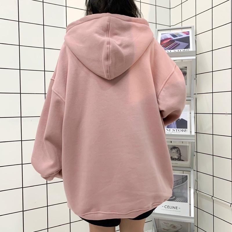 Áo Hoodie Trơn BASIC Form Rộng Vải Nỉ Cotton Lót Bông Unisex Ulzzang