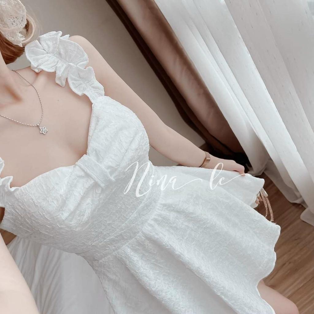 Đầm xoè 2s bèo mocking mặt sau lưng co giãn
