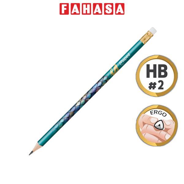 Bút Chì Đen Có Gôm Họa Tiết Rồng HB - Maped 851828 (Màu Thân Bút Giao Ngẫu Nhiên)