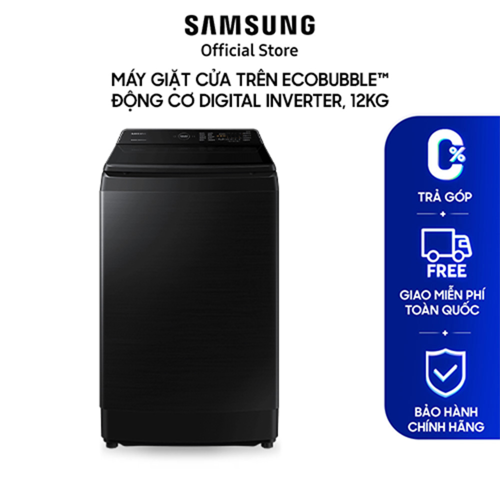 Máy giặt cửa trên Ecobubble với Động cơ Digital Inverter, 12kg WA12CG5745BVSV - Hàng chính hãng