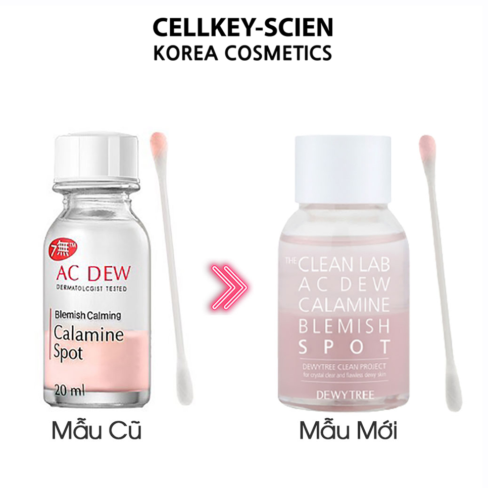 Serum Tinh Chất Chấm Mụn Lành Tính Nhanh Xẹp Mụn Chống Thâm Và Sẹo Rỗ DewyTree The Clean Lab AC DEW Calamine Blemish Spot 20ml