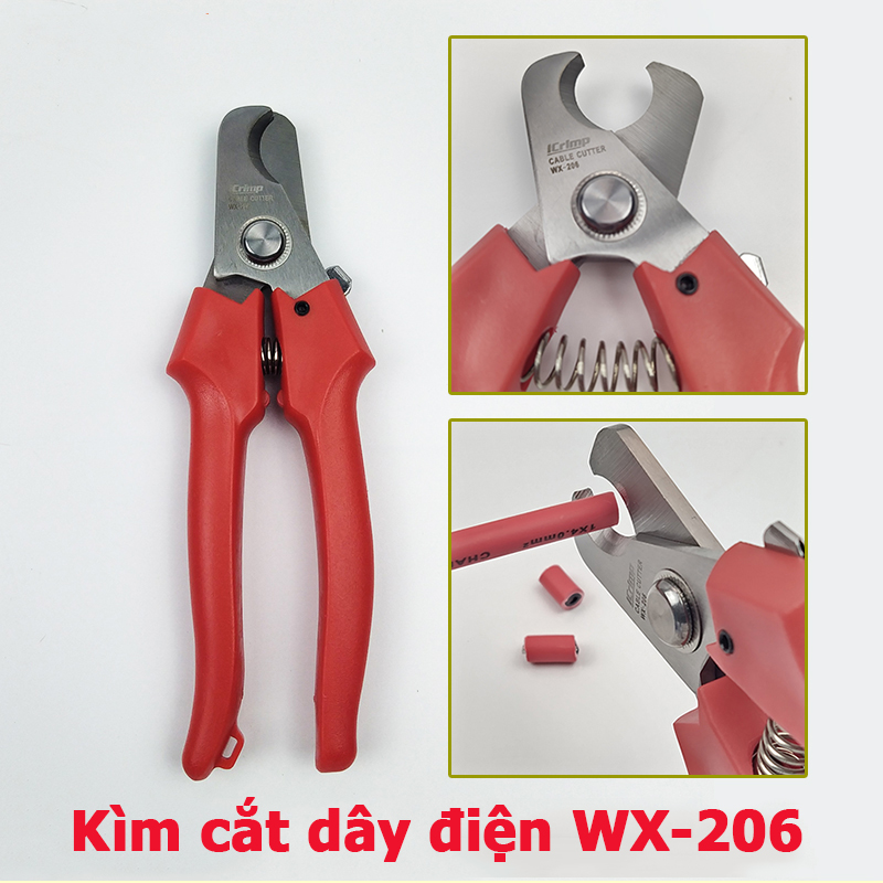 Kìm cắt dây điện WX-206 cắt dây cáp năng lượng mặt trời hàng cao cấp