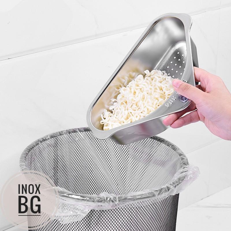 INOX304 Rổ lọc rác góc bồn rửa chén ngăn tắc bồn rửa,không ghê tay | Chất liệu INOX 304 siêu bền,chống hoen gỉ